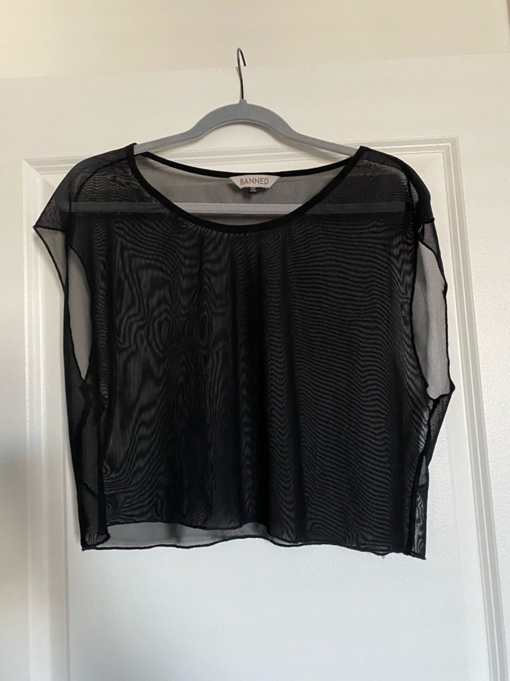 Banned Black Sheer Crop Top